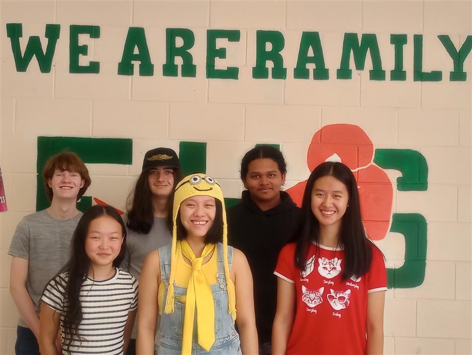  2024 EHS National Merit Semi Finalists_back row Kyle, Henry, Ashoka_front row Chloe, Yihan, Joyce